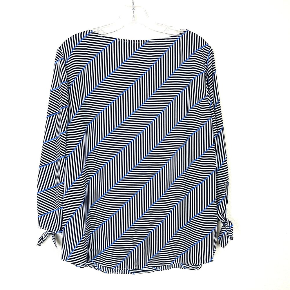 Talbots Womens Pullover Tunic Top Size LP Petite Keyhole Neck Tie Sleeves Career - Picture 3 of 4